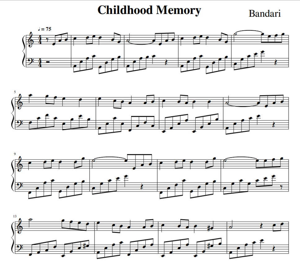 Childhood Memory piano